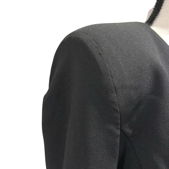 Zara NWT Black Shoulder Pads Mini Dress with Belt with Pearls & Rhinestones. - Picture 4 of 10